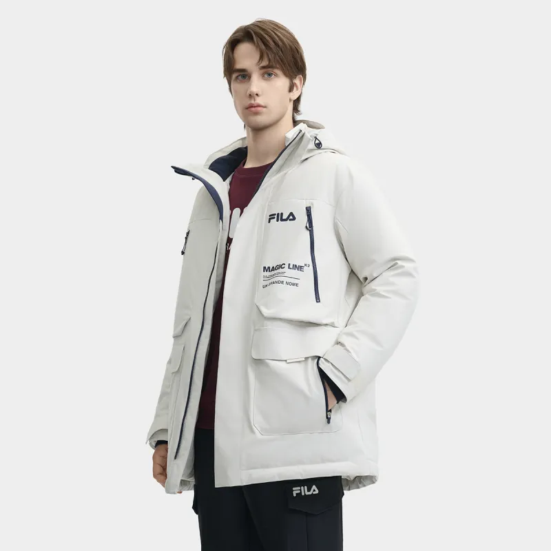 FILA ORIGINALE Down Jacket Men's Pale White Gray-4