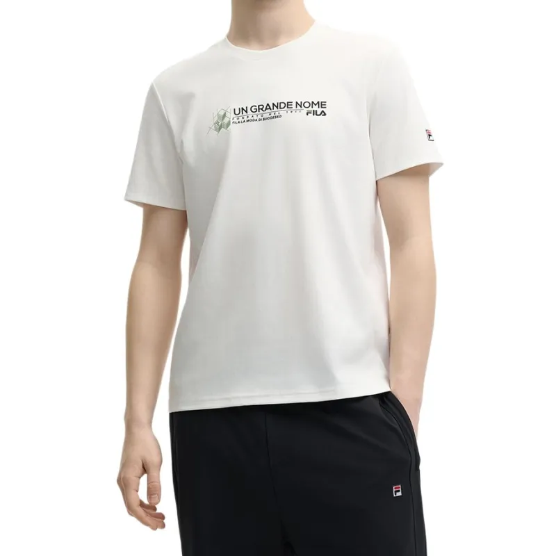 FILA Short Sleeved T Shirts Men's Cloud White-2