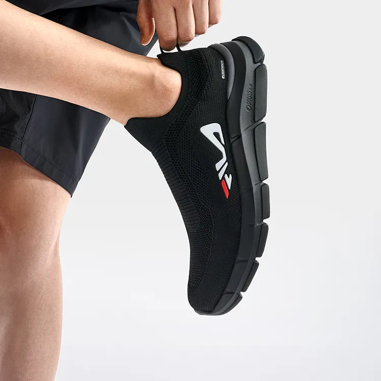 FILA Sock Anti Slip Wear Resistant Low Top Training Shoes Men's Black-8