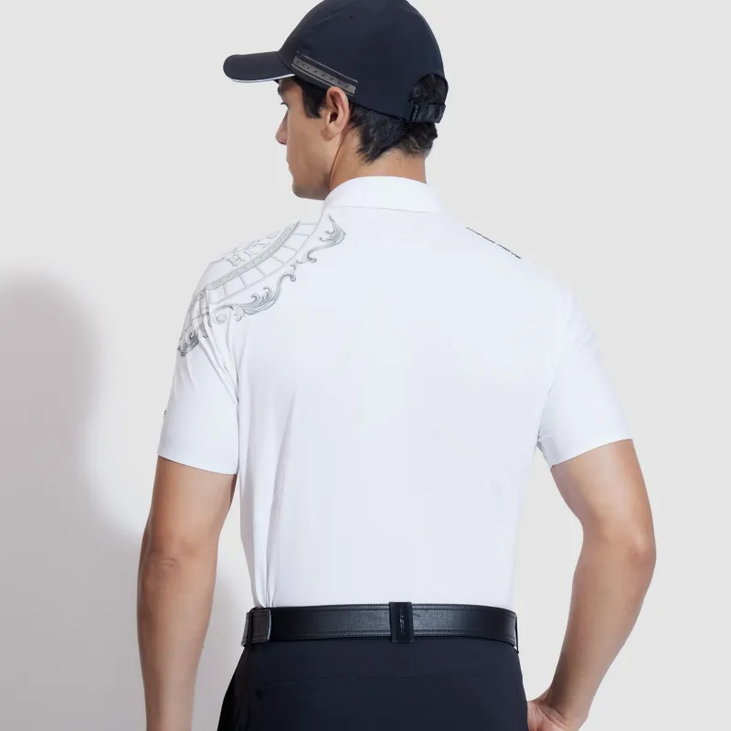 FILA Golf Series Short Sleeved Polo Shirt Men's Jade White-4