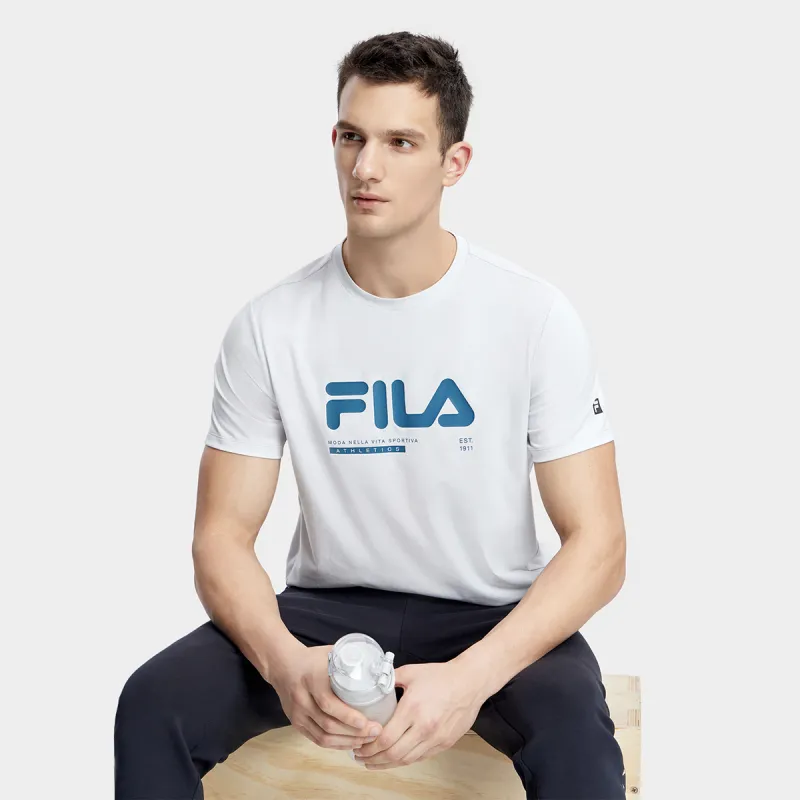 FILA T Shirt Men's Cool Stone White-4