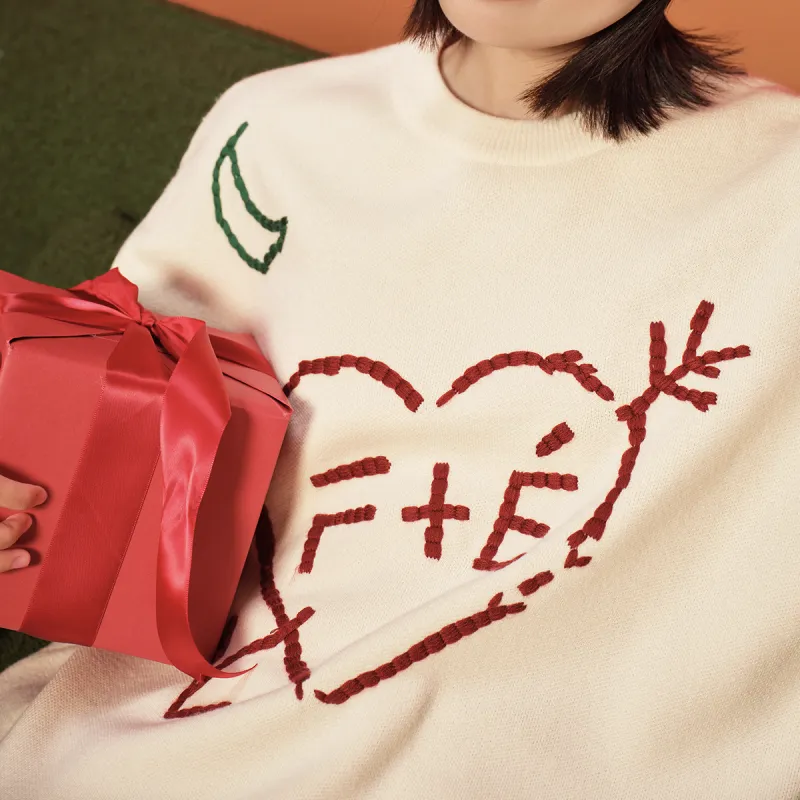 FILA x Études Sweater Unisex Sugar Sand White-2