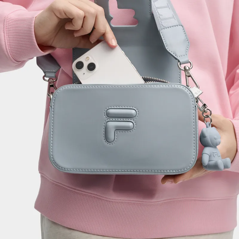 FILA Polyurethane Bonded Synthetic Leather Crossbody Bag Extra Small Women's Chaos Gray Green-3