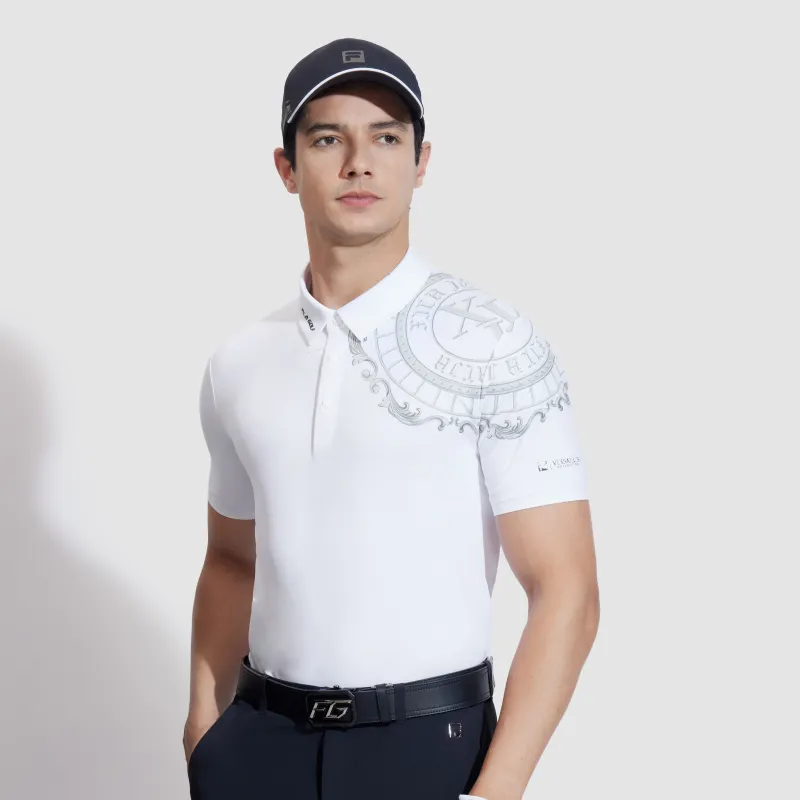 FILA Golf Series Short Sleeved Polo Shirt Men's Jade White-3