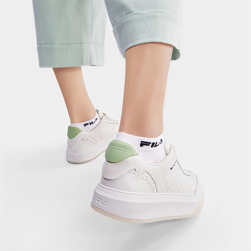 FILA OLIMPICA Low Top Skateboard Shoes Women's Standard White/Nile Green-9
