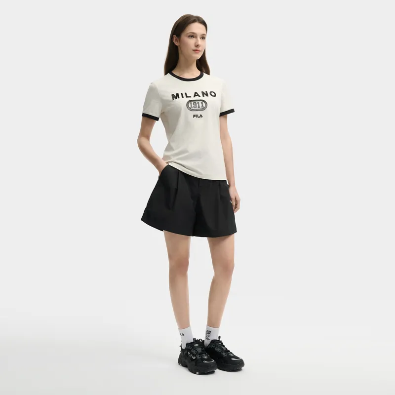 FILA MILANO Italian Luxury Sports Collection T Shirt Women's Light Khaki Heather Gray-5