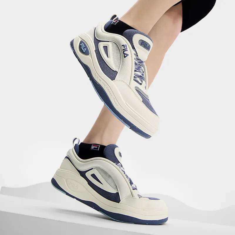 FILA MIX 2 Quick Dry And Wear Resistant Low Top Skateboard Shoes Men's White Blue-8