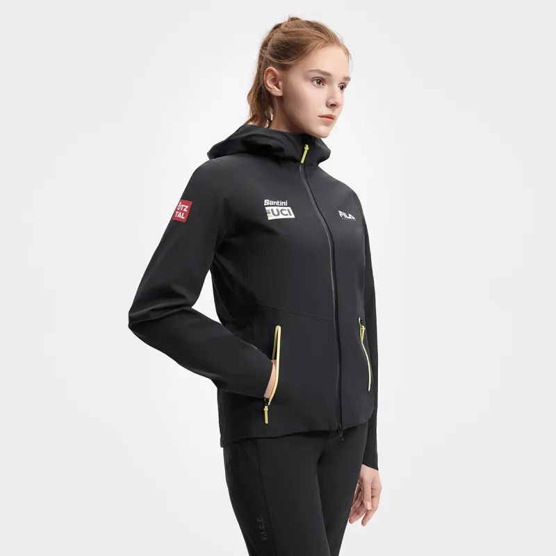 FILA CYCLING Waterproof, Windproof, And Quick Dry Windbreaker Jacket Women's Pitch Black-6