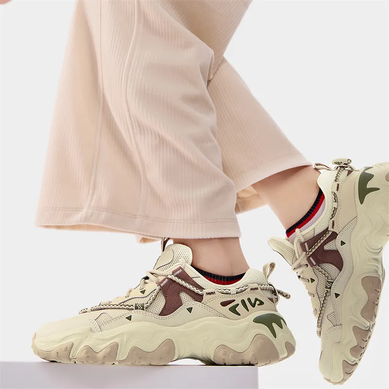 FILA FLUID 5 Cat Paw Shoes 5.0 Low Top Casual Shoes Women's Yellow White-8