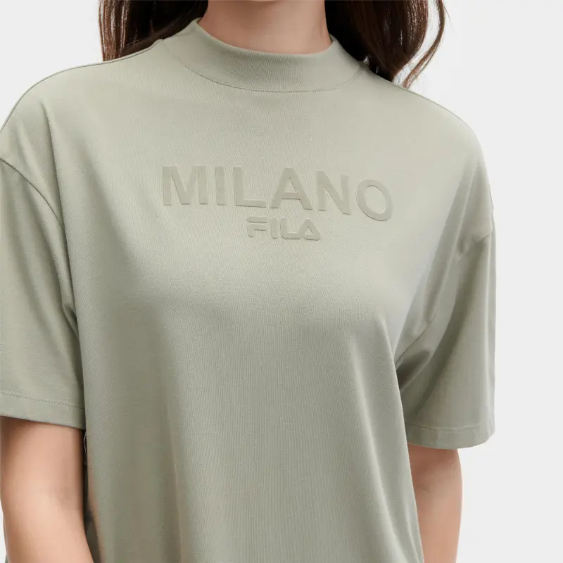 FILA MILANO Italian Luxury Sports Collection SS24 Short Sleeved Dress Women's Silent Gray-2