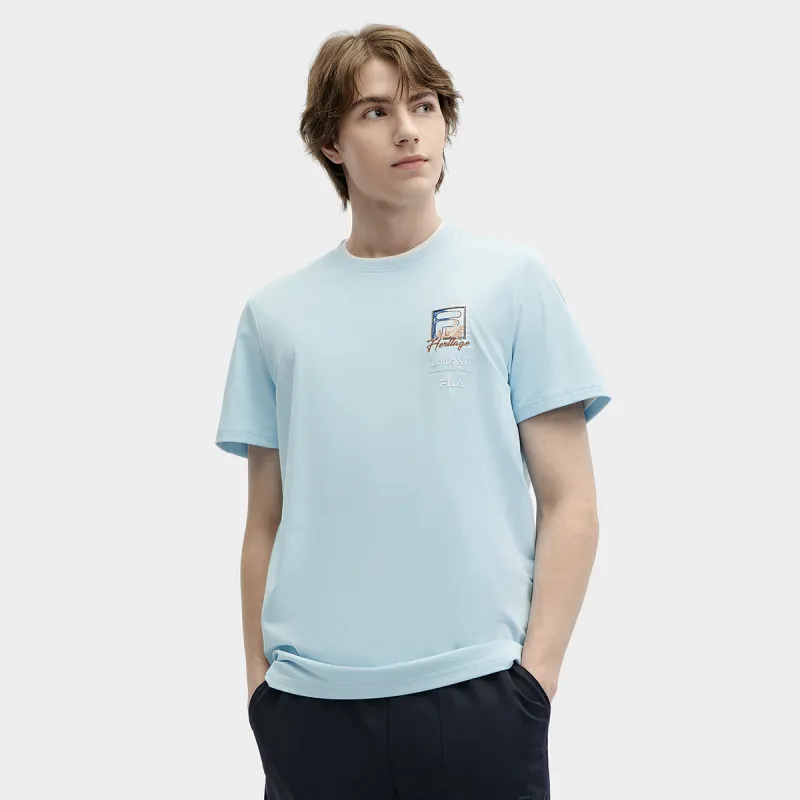 FILA Heritage SS24 T Shirt Men's Jade Sky Blue-2