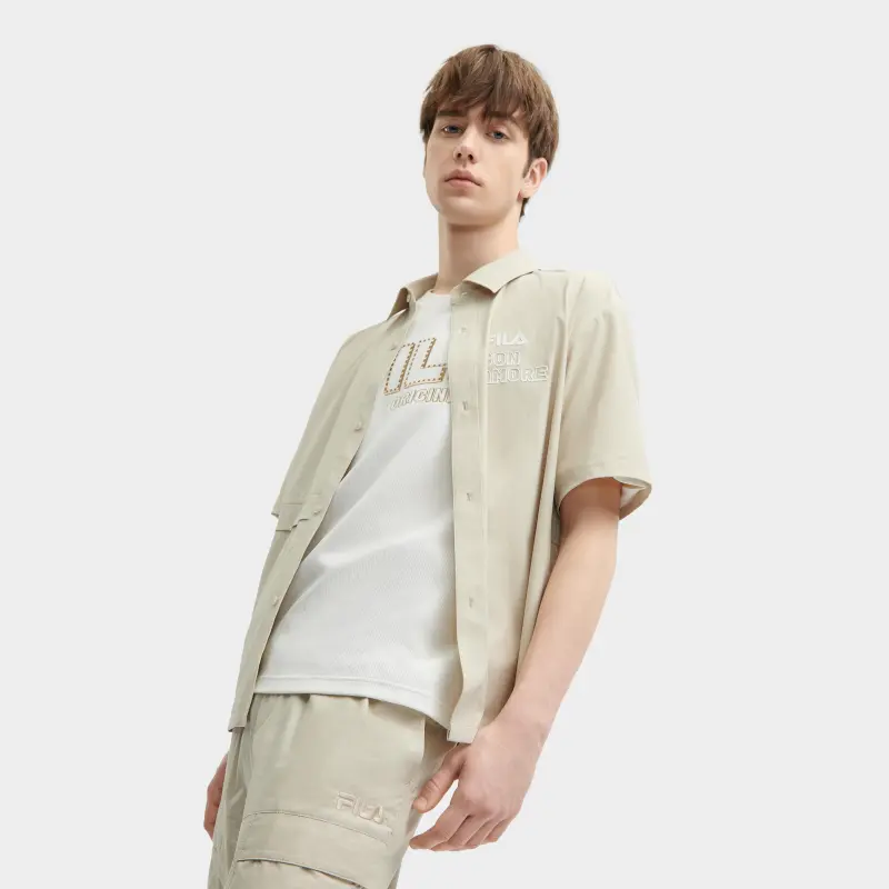FILA Shirt Men's Cactus Gray/Pink-3