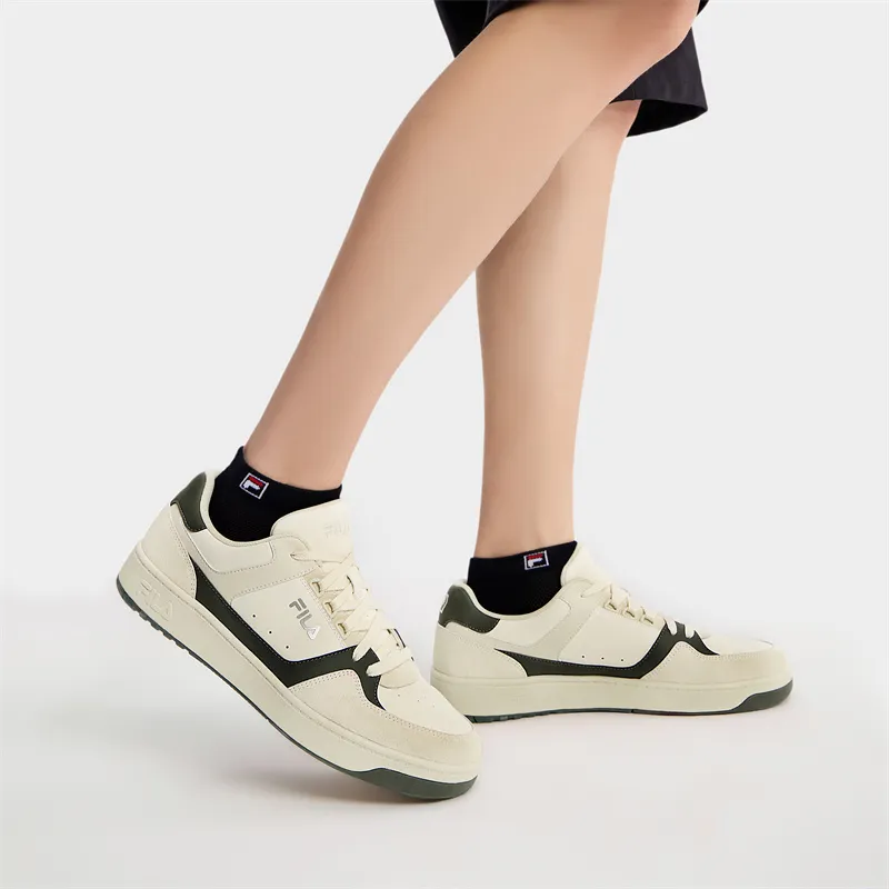 FILA Targa Wear Resistant Low Top Skateboard Shoes Men's White Green-7