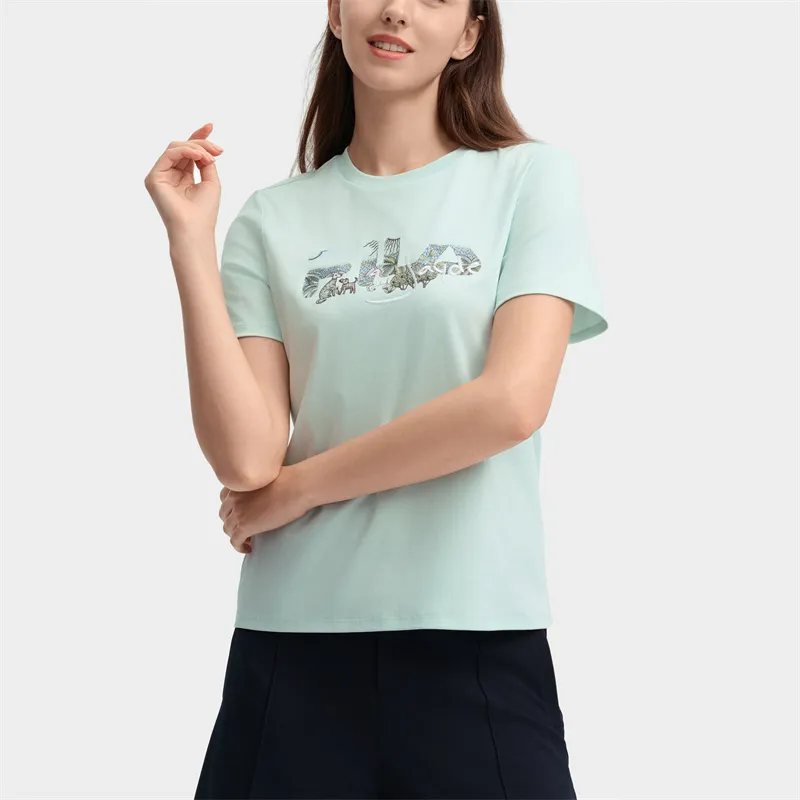 FILA T Shirts Women's Pond Aqua Green-4