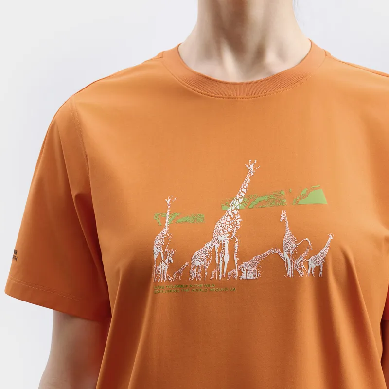FILA x BBC EARTH T Shirt Women's Sunset Orange-3