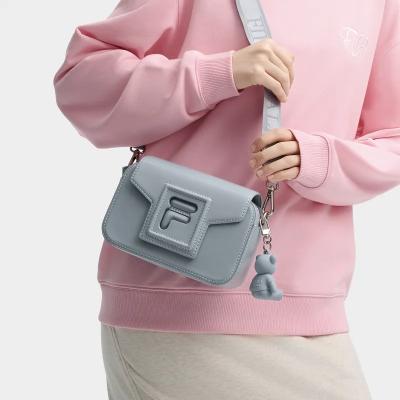 FILA Polyurethane Bonded Synthetic Leather Crossbody Bag Extra Small Women's Chaos Gray Green-5