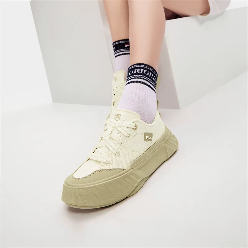 FILA Fosso Low Top Canvas Shoes Women's Milk White-9