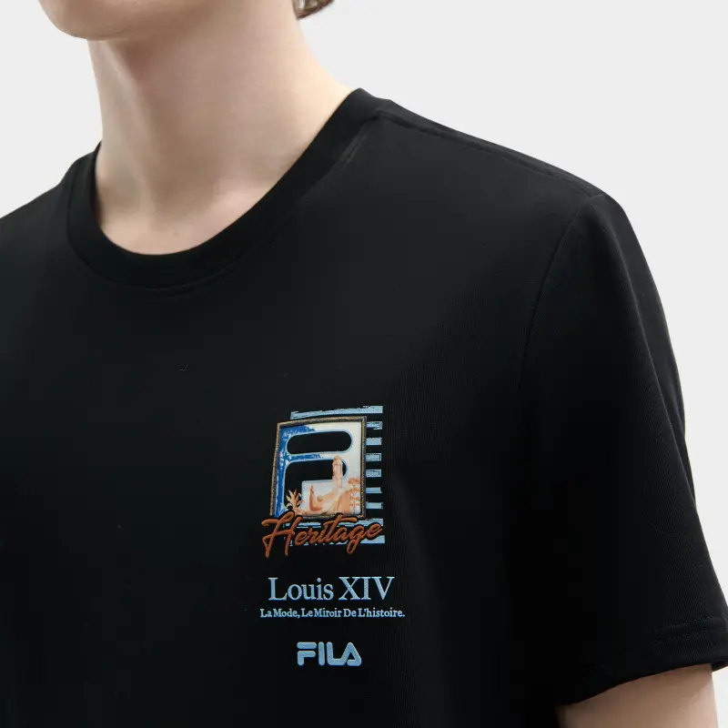 FILA Heritage SS24 Set in Sleeve T Shirt Men's Jet Black-5