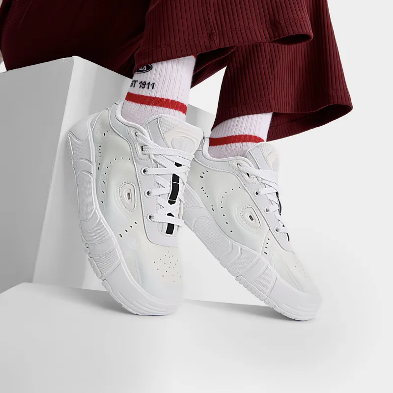 FILA MELT Wear Resistant Low Top Skateboard Shoes Women's White Gray-9