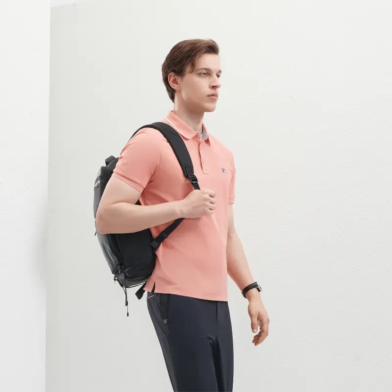 FILA Polo Shirt Men's Light Orange Pink-2