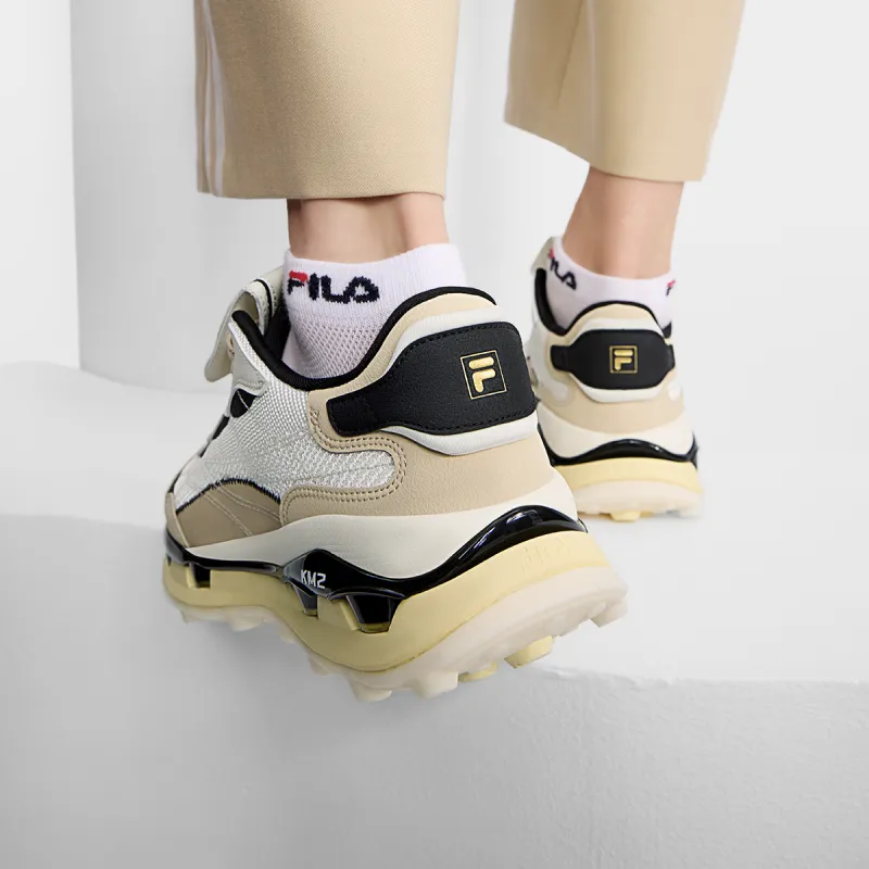 FILA KM2 Anti Slip Wear Resistant Low Top Casual Shoes Men's Early Snow/Beige Yellow-5