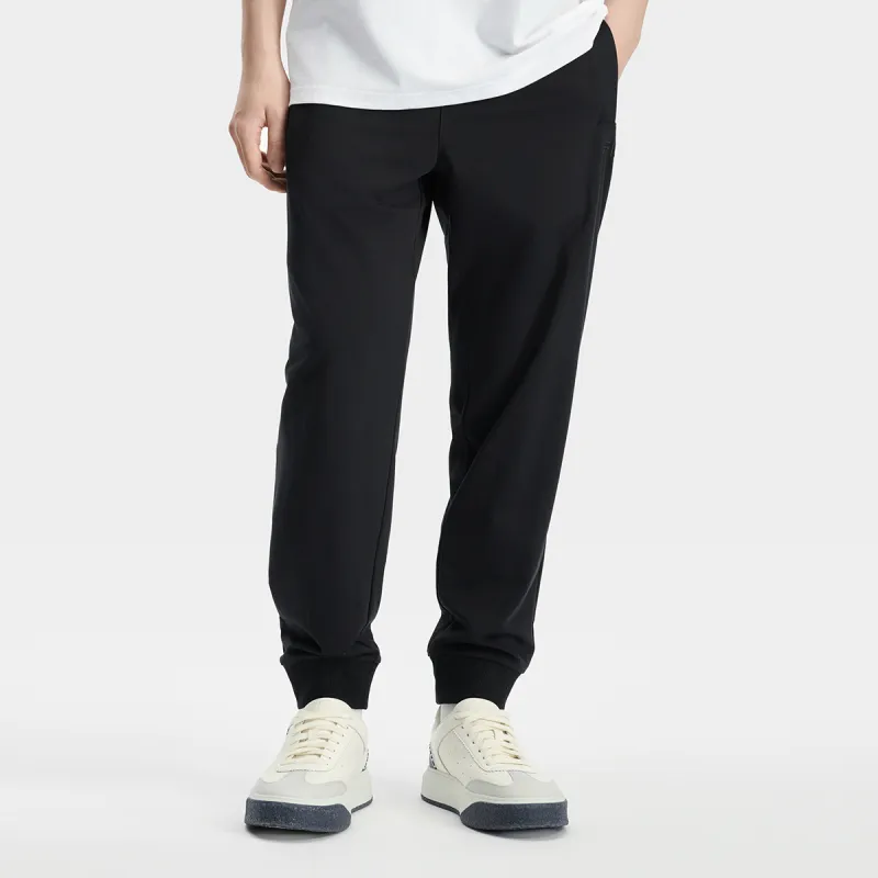 FILA x PENGPIDUZHONGXIN LIANMINGKUAN Knitted Sports Pants Men's Jet Black-2