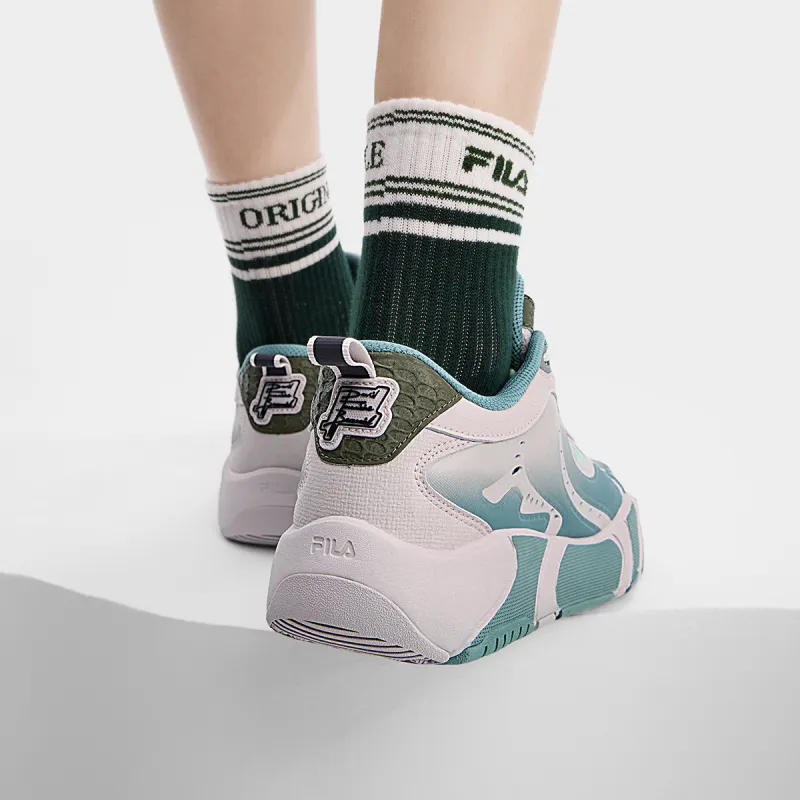 FILA MELT Anti Slip Wear Resistant Low Top Skateboard Shoes Women's Pink Green-4