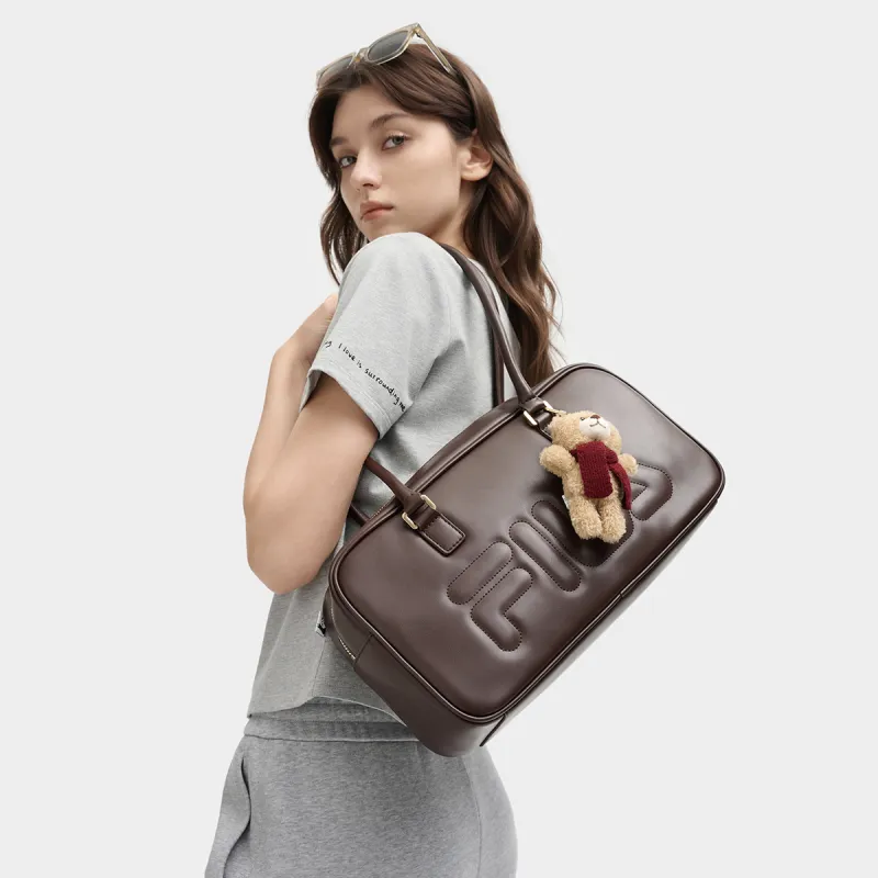 FILA ORIGINALE PU Shoulder Bag Women's Chocolate Brown-4