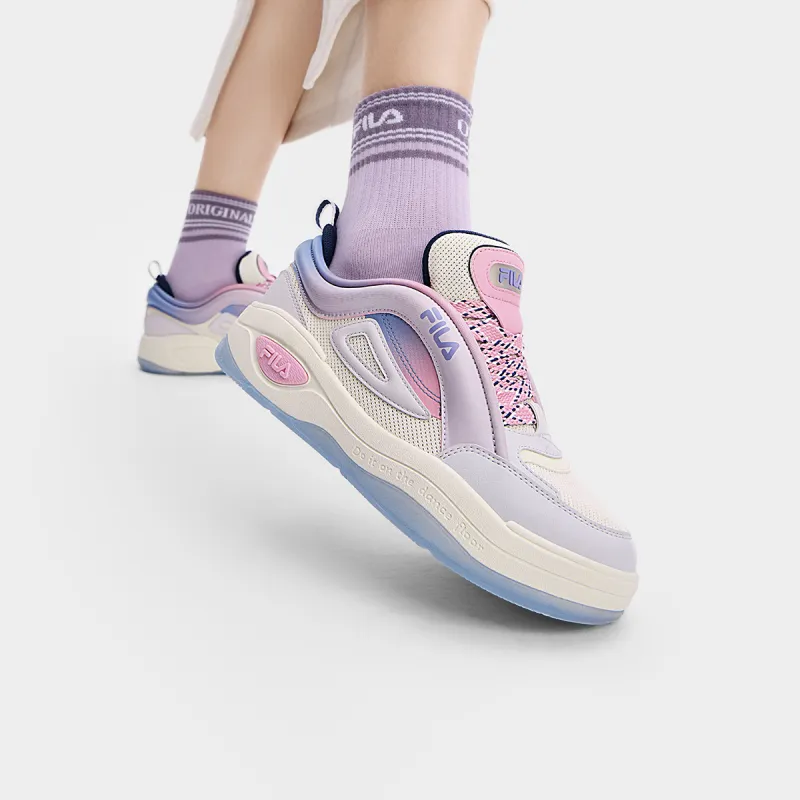 FILA Low Top Skateboard Shoes Women's Milk White/Rain Mist Gray-5