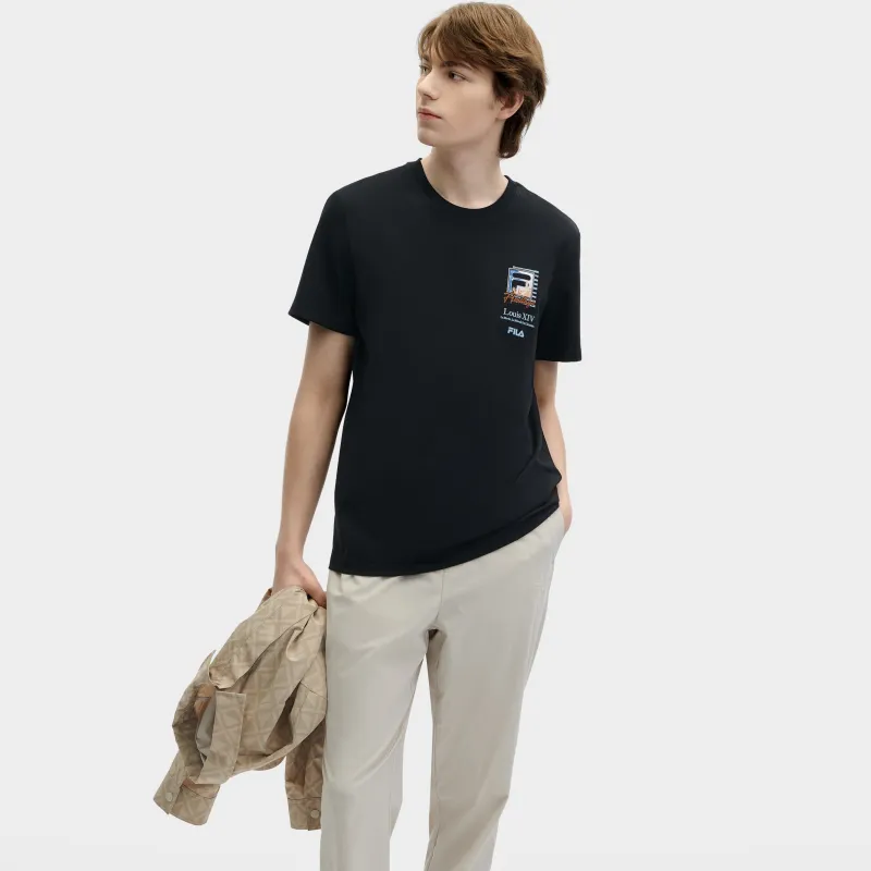 FILA Heritage SS24 Set in Sleeve T Shirt Men's Jet Black-3