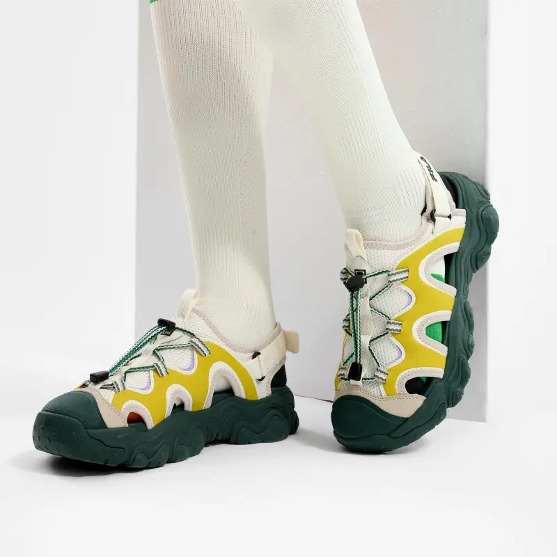 FILA FLUID 5 SANDAL Beach Sandals Women's White Yellow-4