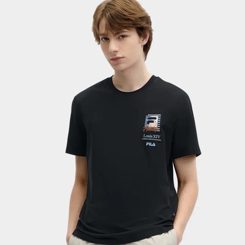 FILA Heritage SS24 Set in Sleeve T Shirt Men's Jet Black-2