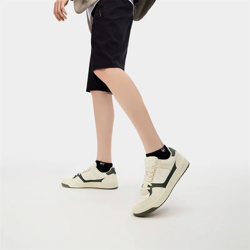 FILA Targa Wear Resistant Low Top Skateboard Shoes Men's White Green-6