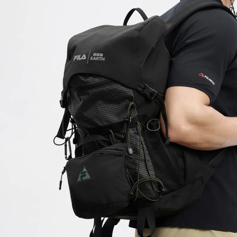 FILA BBC EARTH Collaboration Collection Fabric Backpack Regular Men's Pitch Black-4