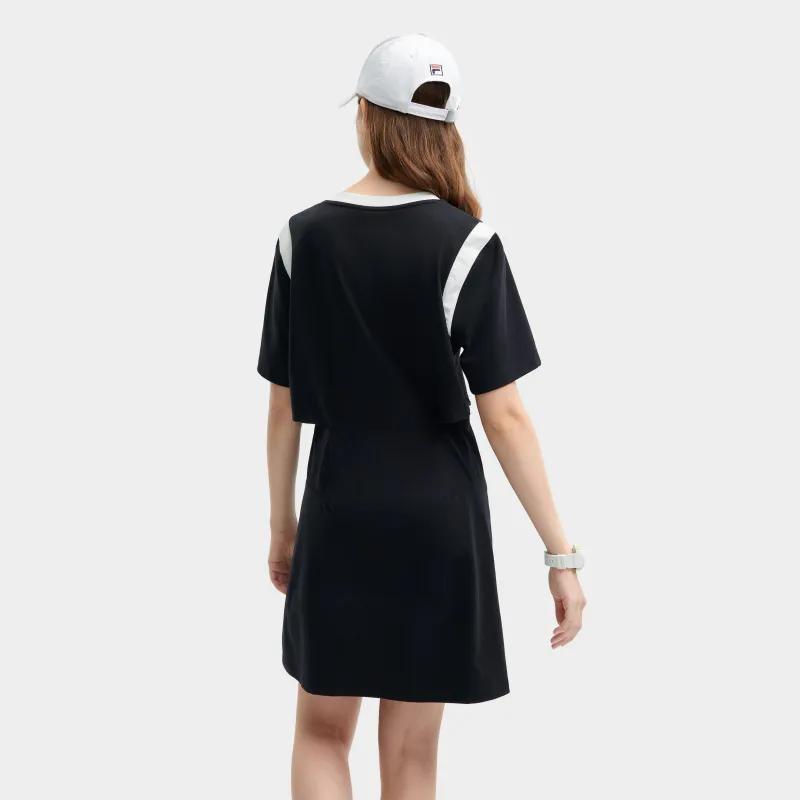 FILA Short Sleeved Dress Women's Jet Black-2