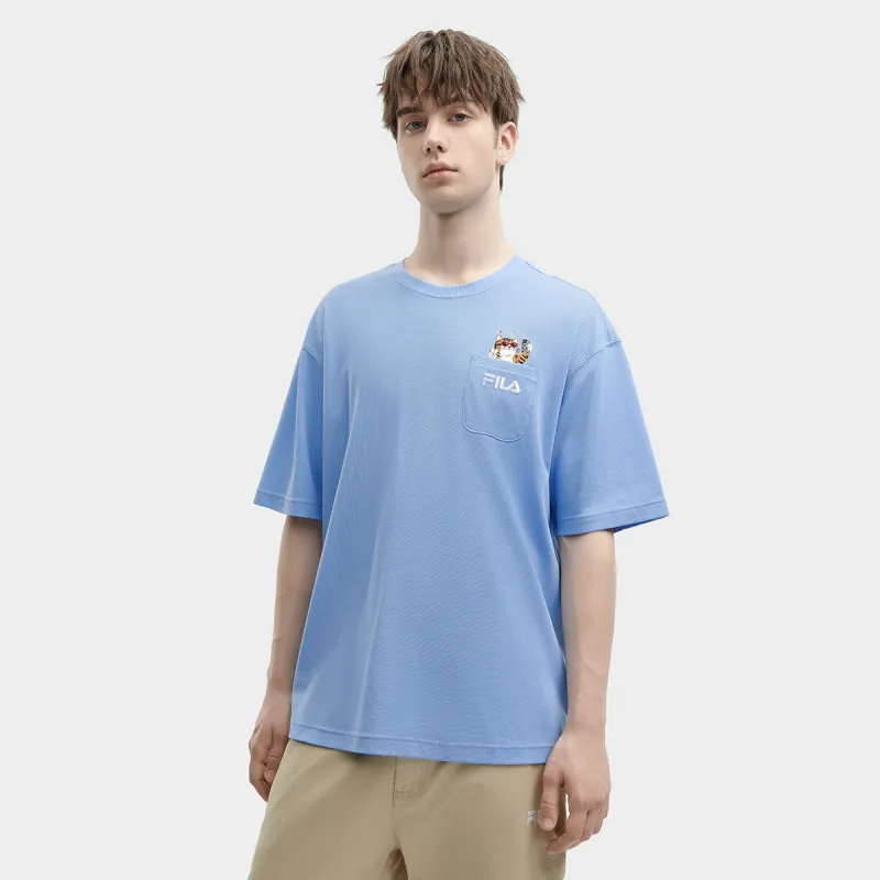 FILA SS24 T-Shirt Men's Cloudy Mountain Blue-4