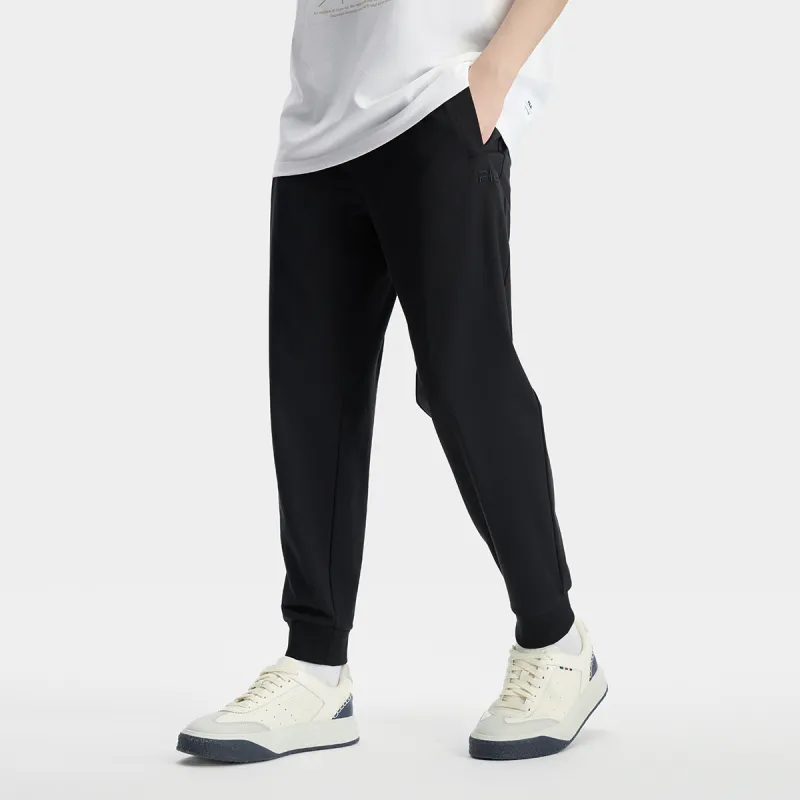 FILA x PENGPIDUZHONGXIN LIANMINGKUAN Knitted Sports Pants Men's Jet Black-4