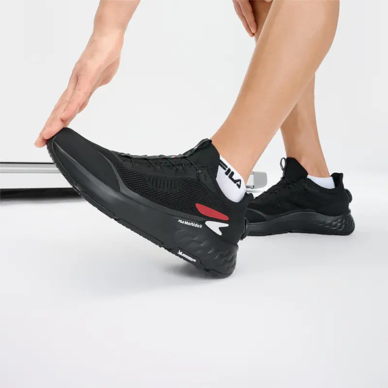 FILA BOA Cushioning Slip Resistant And Abrasion Resistant Low Top Running Shoes Men's Black-6