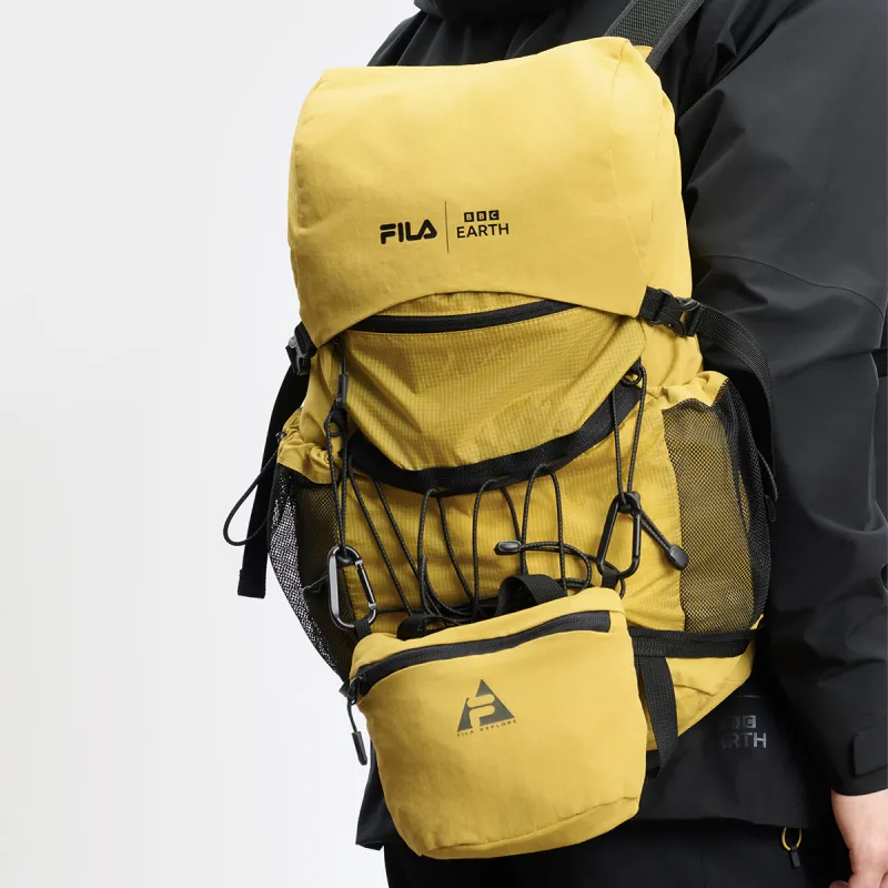 FILA BBC EARTH Collaboration Collection Fabric Backpack Regular Men's Coconut Cool Yellow-4