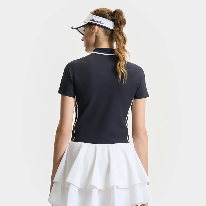 FILA TENNIS Polo Shirt Women's RD Royal Blue-4