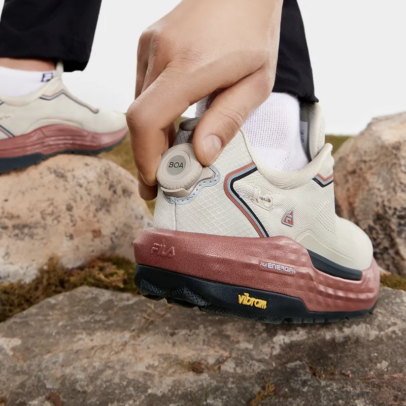 FILA BOA EXPLORER 2 Slip Resistant Breathable Low Top Outdoor Shoes Men's Almond Milk White-7