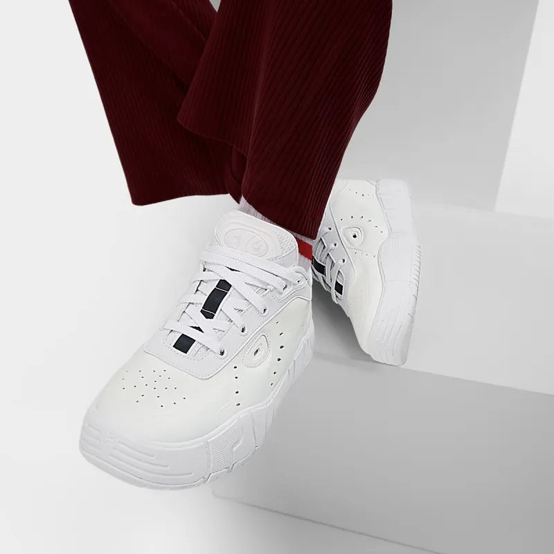 FILA MELT Wear Resistant Low Top Skateboard Shoes Women's White Gray-10