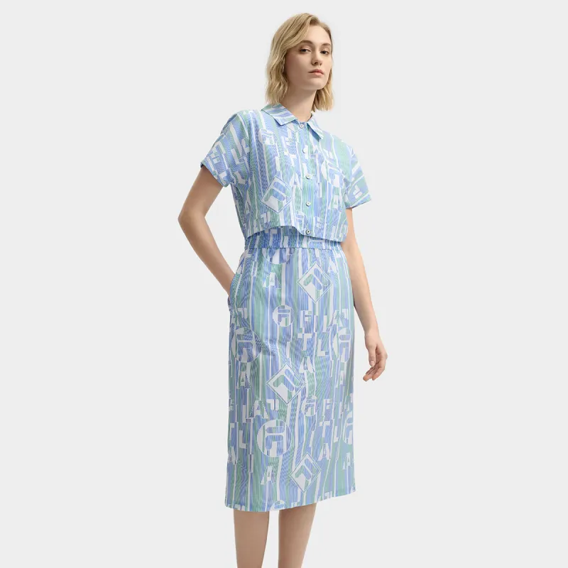 FILA EMERALD Short Sleeved Dress Women's All Over Print-4