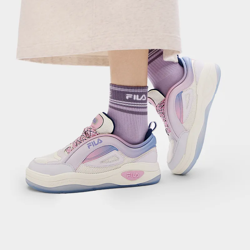 FILA Low Top Skateboard Shoes Women's Milk White/Rain Mist Gray-4