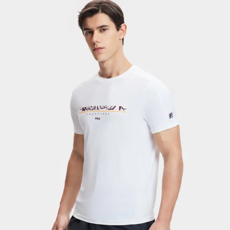 FILA Set in Sleeve T Shirt Men's Bright White-5