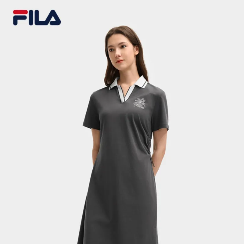 FILA MODERN HERITAGE Short Sleeved Dress Women's Starship Gray-4