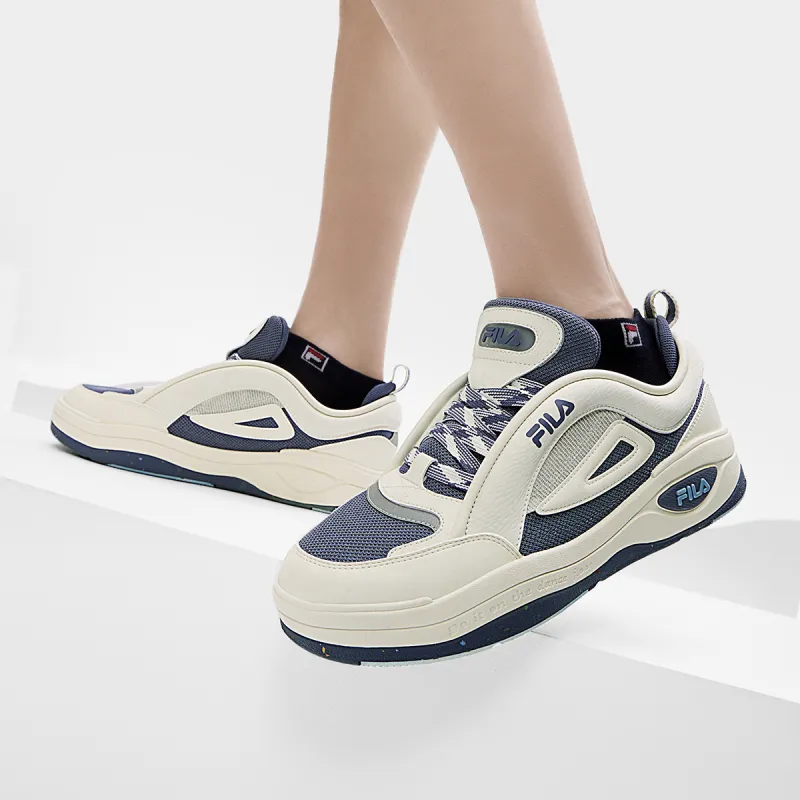 FILA MIX 2 Quick Dry And Wear Resistant Low Top Skateboard Shoes Men's White Blue-4