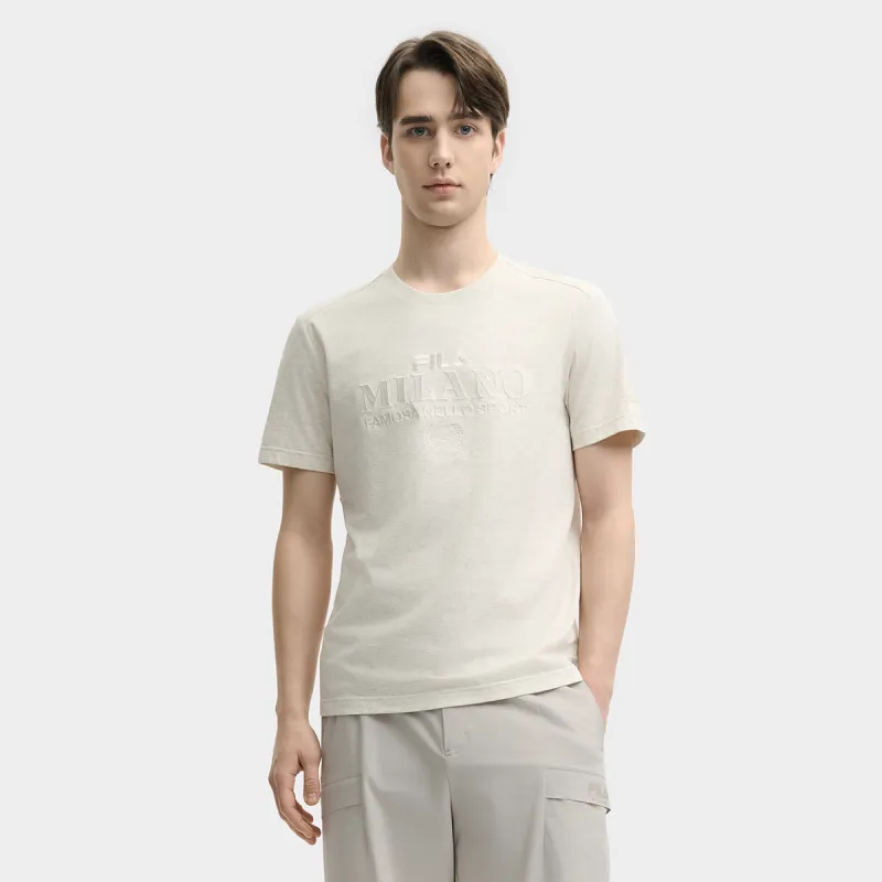 FILA MILANO Collection T Shirt Men's Light Khaki Heather Gray-2