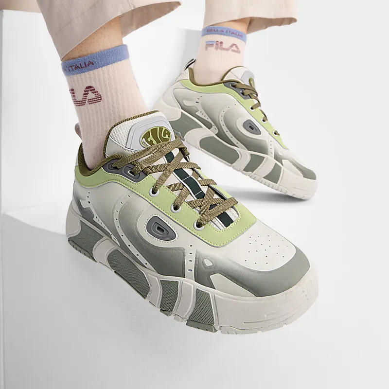 FILA MELT Anti Slip Wear Resistant Low Top Skateboard Shoes Men's Gray Green-6