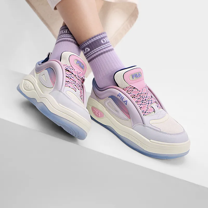FILA Low Top Skateboard Shoes Women's Milk White/Rain Mist Gray-6
